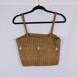 Hazel Moon Honey Brown Spaghetti Strap Sweater Size XL